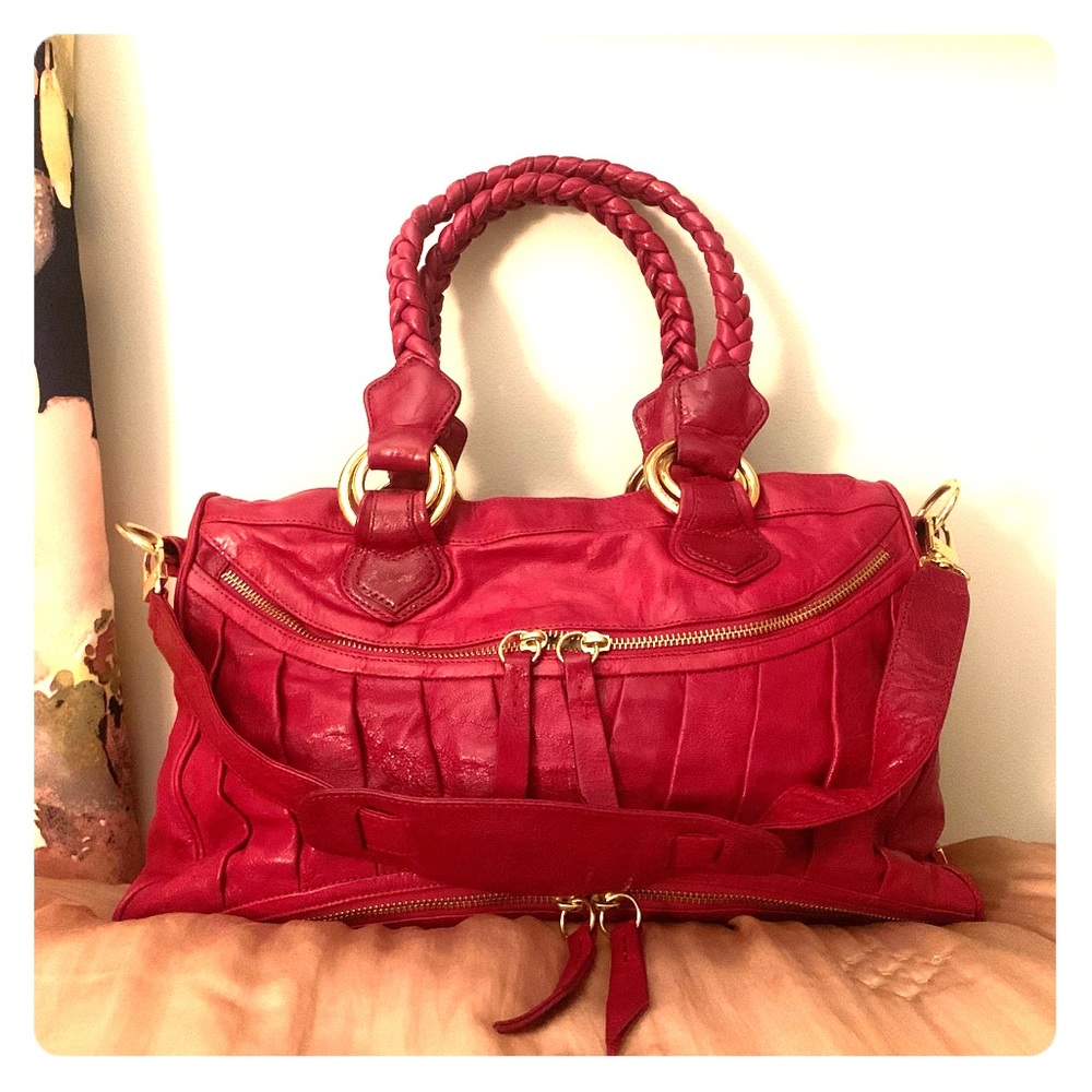 Treesje Pink Leather Satchel